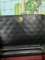 Chanel classic single flap bag black lambskin, gold hardware