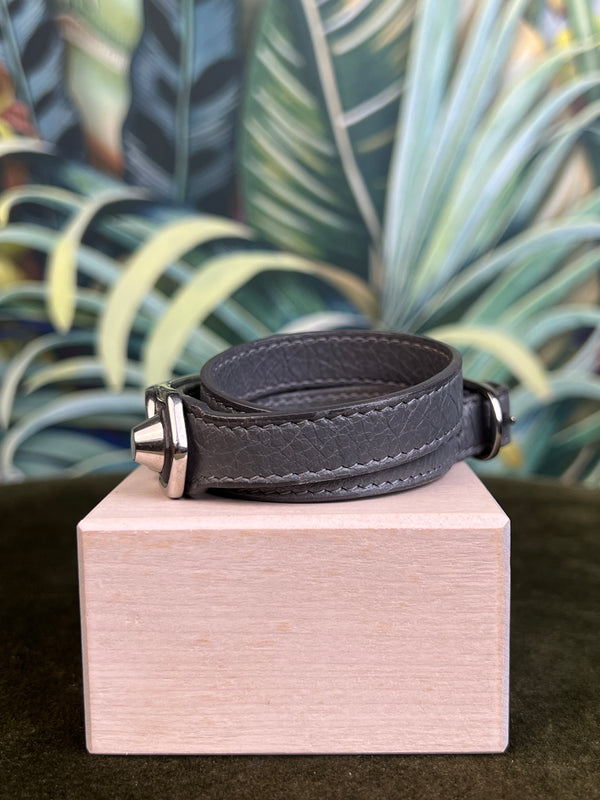 Balenciaga leather bracelet grey