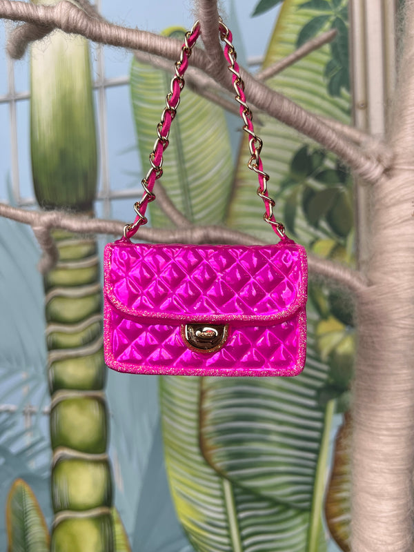 Ornament glass fashion bag pink