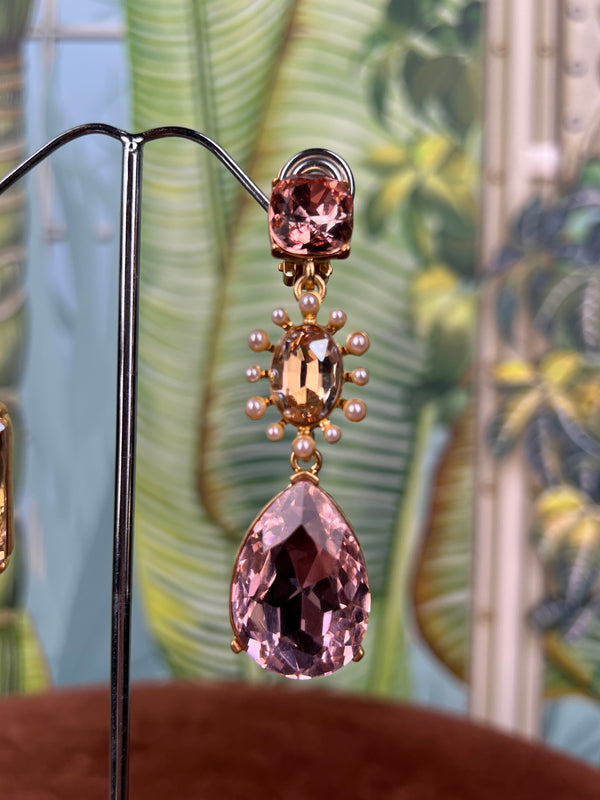 Oscar de la Renta earrings, pearls and stones