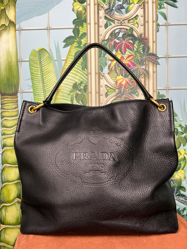 Prada Vitello Hobo phenix leather embossed bag