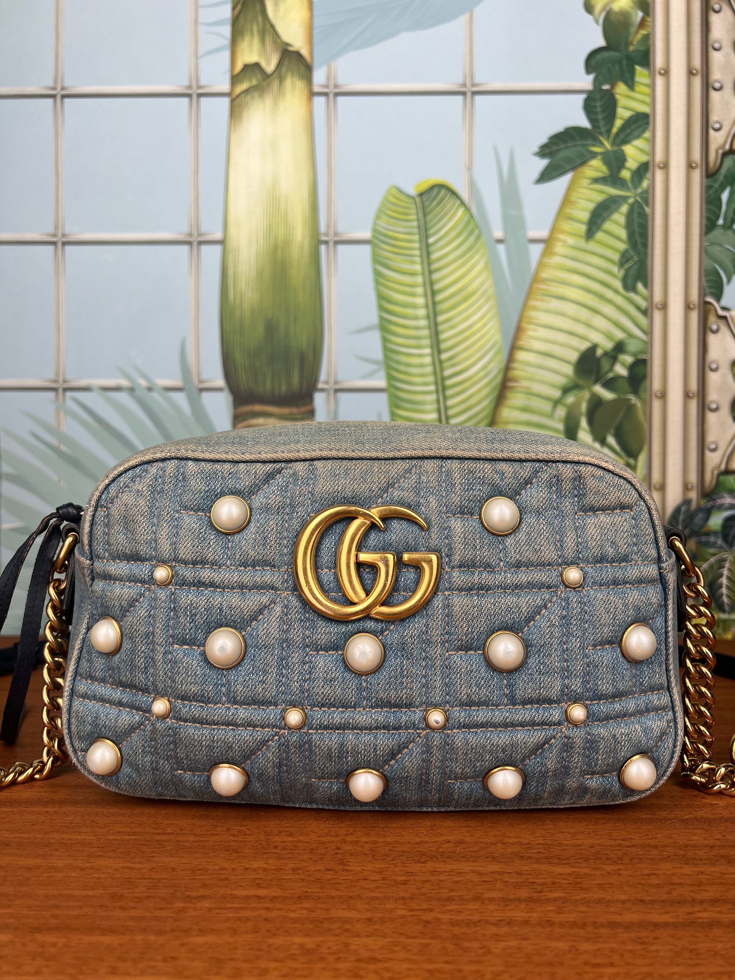 gg marmont denim gucci bag