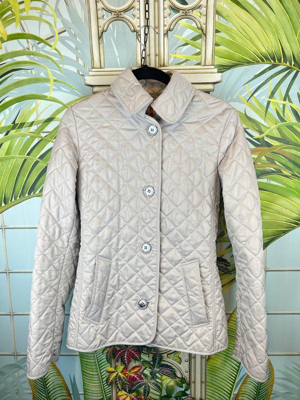 Burberry jacket quilted grey/white