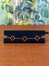 Van cleef & Arpels Alhambra carnelian bracelet, 5 motifs