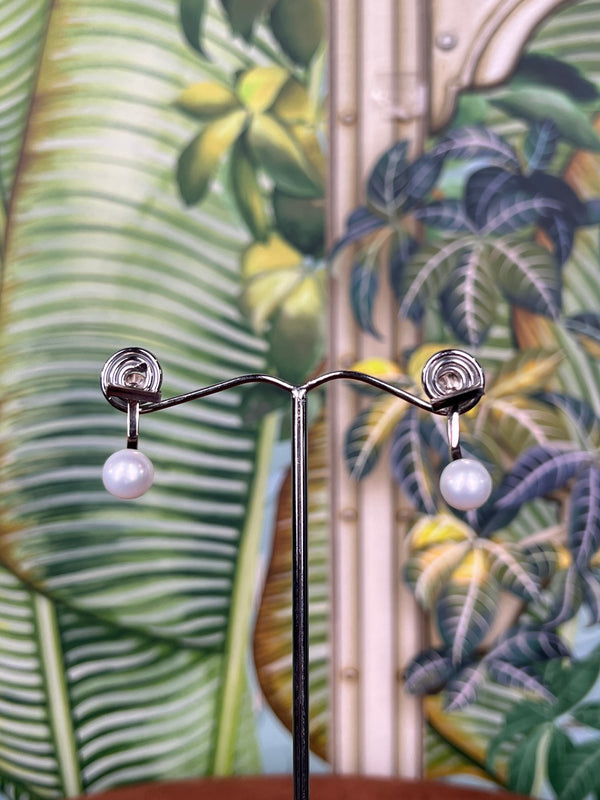 Efva Attling 60´s pearl earrings silver