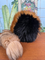 Moschino couture fur hat with tail