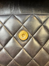 Chanel flap matelasse brown with black hardware rare find