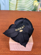 Chanel brooch black camellia flower