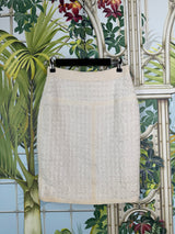 Chanel tweed beige set flowers