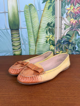 Prada flats yellow/orange patent leather