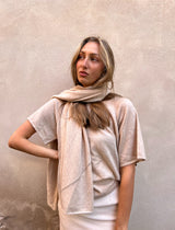 8 design knitted cashmere scarf sandstone