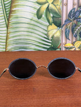 Chanel round Sunglasses blue denim