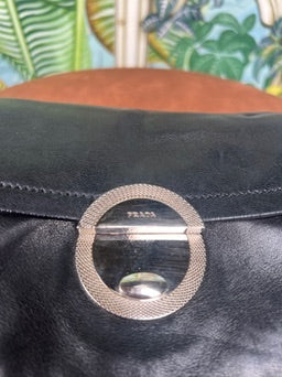 Prada leather tassel Baguette shoulder bag