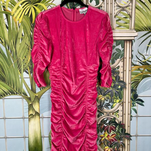 Ganni pink velvet dress – A Piece Lux