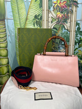 Gucci nymphaea pink bamboo bag