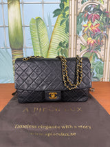 Chanel vintage single Flap Bag black medium/large