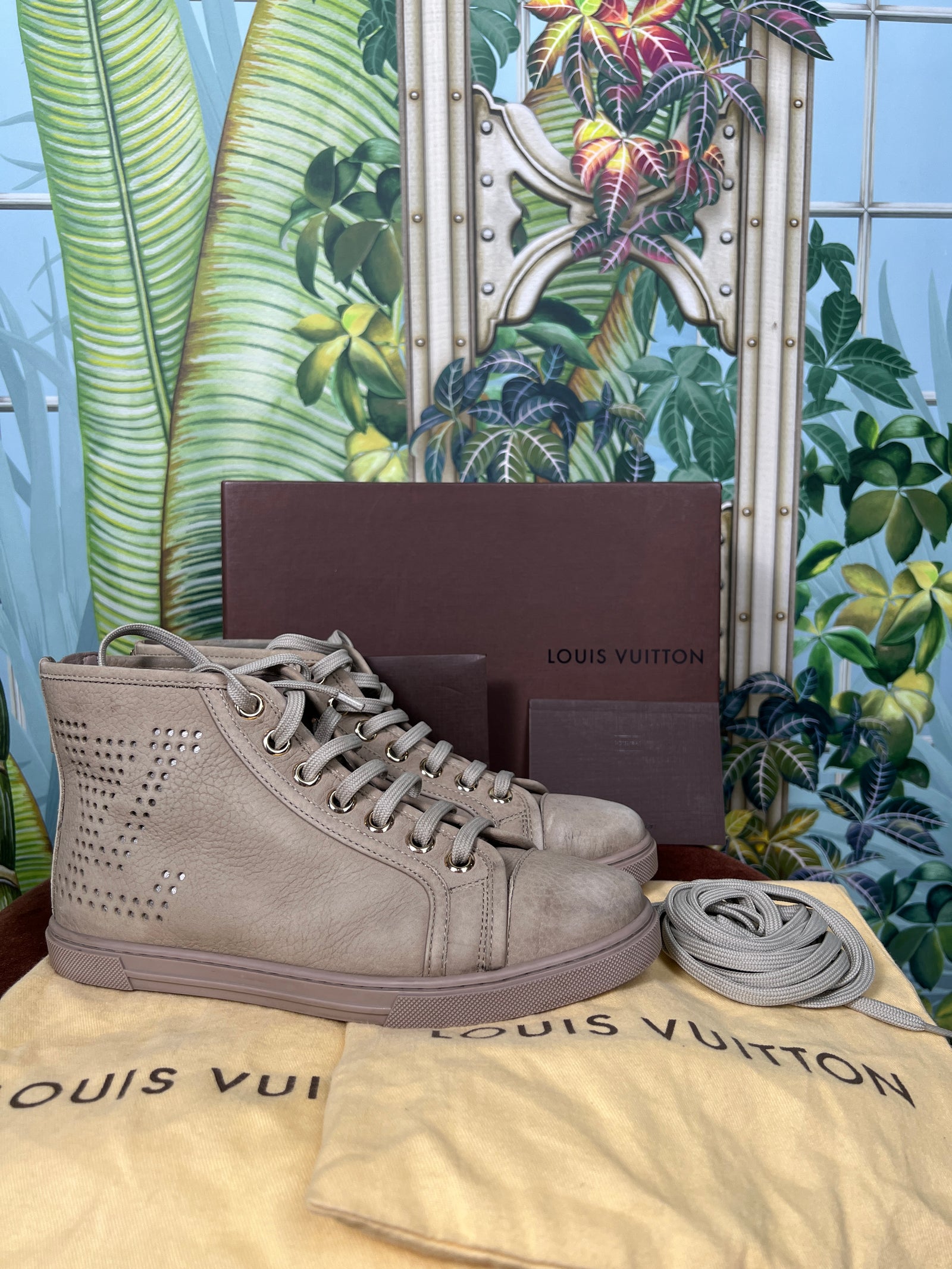 Louis Vuitton nubuck punchy high top sneakers A Piece Lux