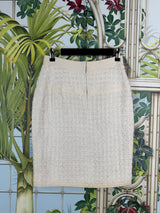 Chanel tweed beige set flowers