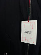 Alexander McQueen embroiled-logo zip-up bomber mens jacket in black