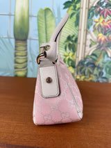 Gucci pink GG canvas Abby D ring baguette bag