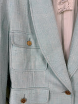 Chanel Vintage Tweed Set Light Blue