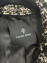 Annie Bing tweed blazer in black and white