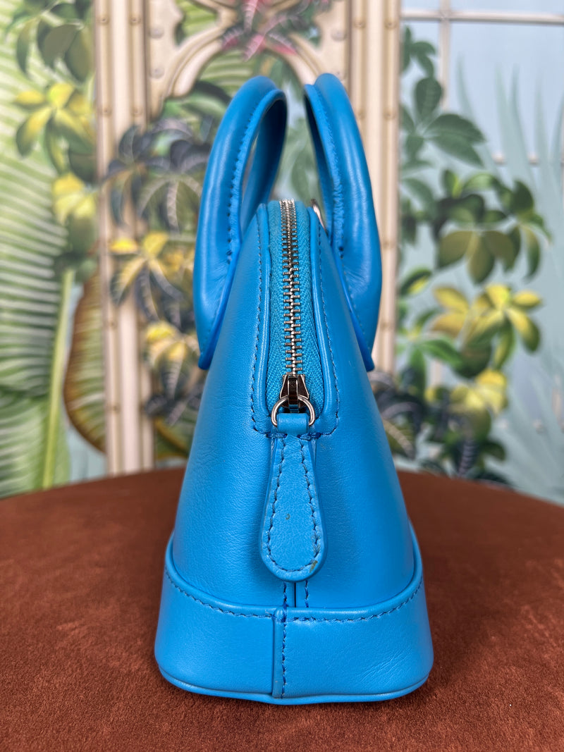 Balenciaga top ville handbag blue puppy/kitten