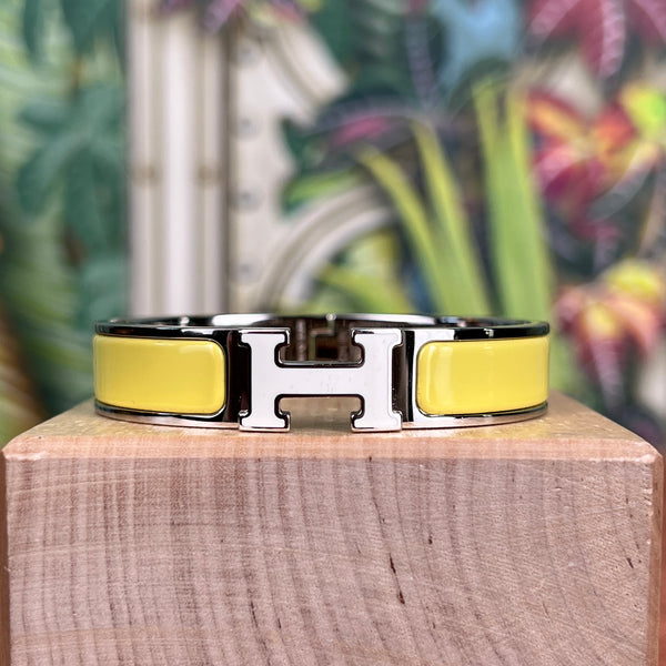 ブレスレット　HERMES Clic H Bracelet イエロー Hermés clic H PM limited edition bracelet Yellow/white – A Piece Lux