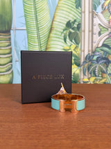 Hermès Clic H Bracelet turquoise / rose gold