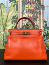 Hermés vintage Kelly 28 retourne orange