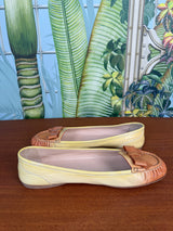 Prada flats yellow/orange patent leather