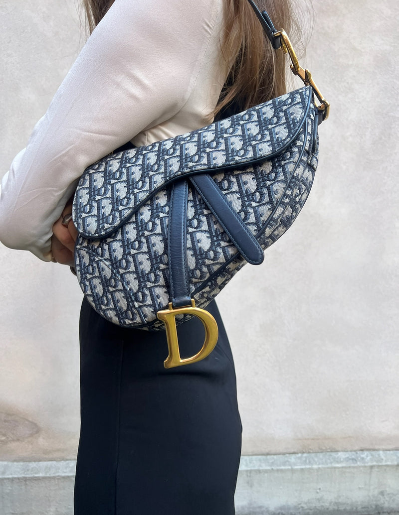 Christian Dior saddle bag blue