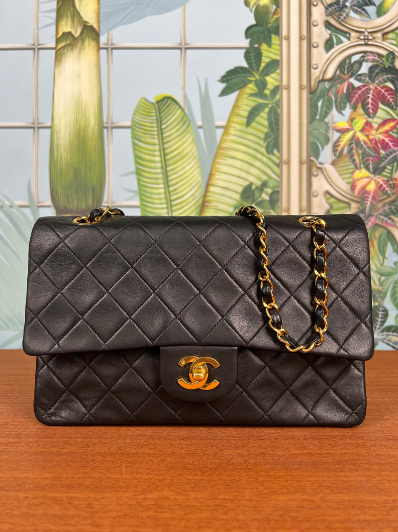 Chanel double flap bag medium black