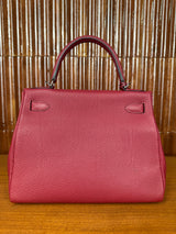 Hermès Kelly 28 Retourne Rouge Grenat Togo Palladium