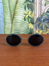Chanel round Sunglasses blue denim