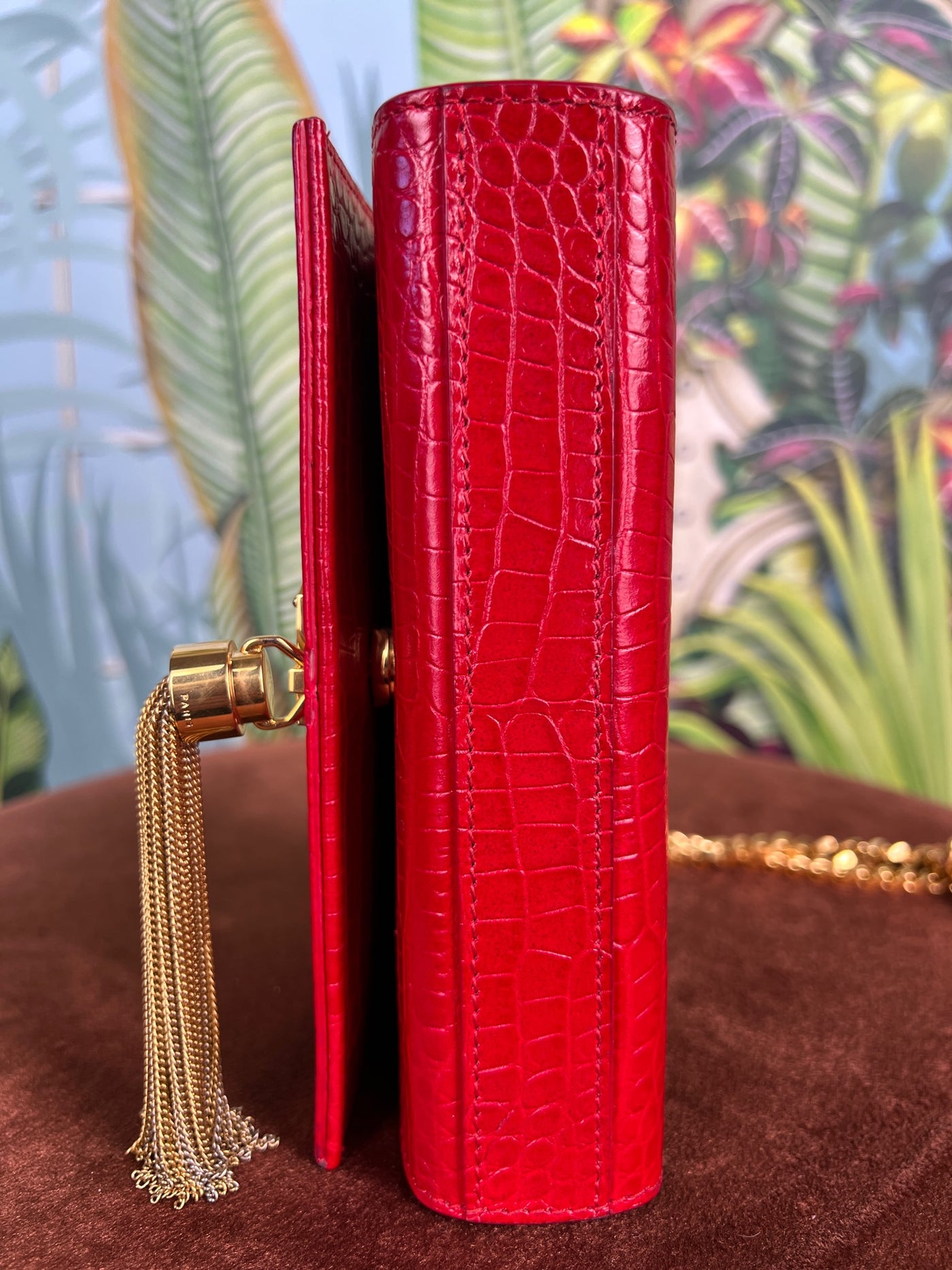 Leather Handbag Ysl Red Crocodile Bag Yves Saint Laurent Shoulder