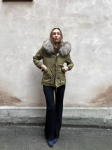 Mr&Mrs fur parka jacket green