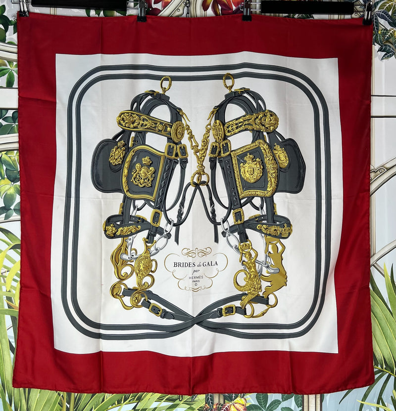 Hermès scarf brides de gala red