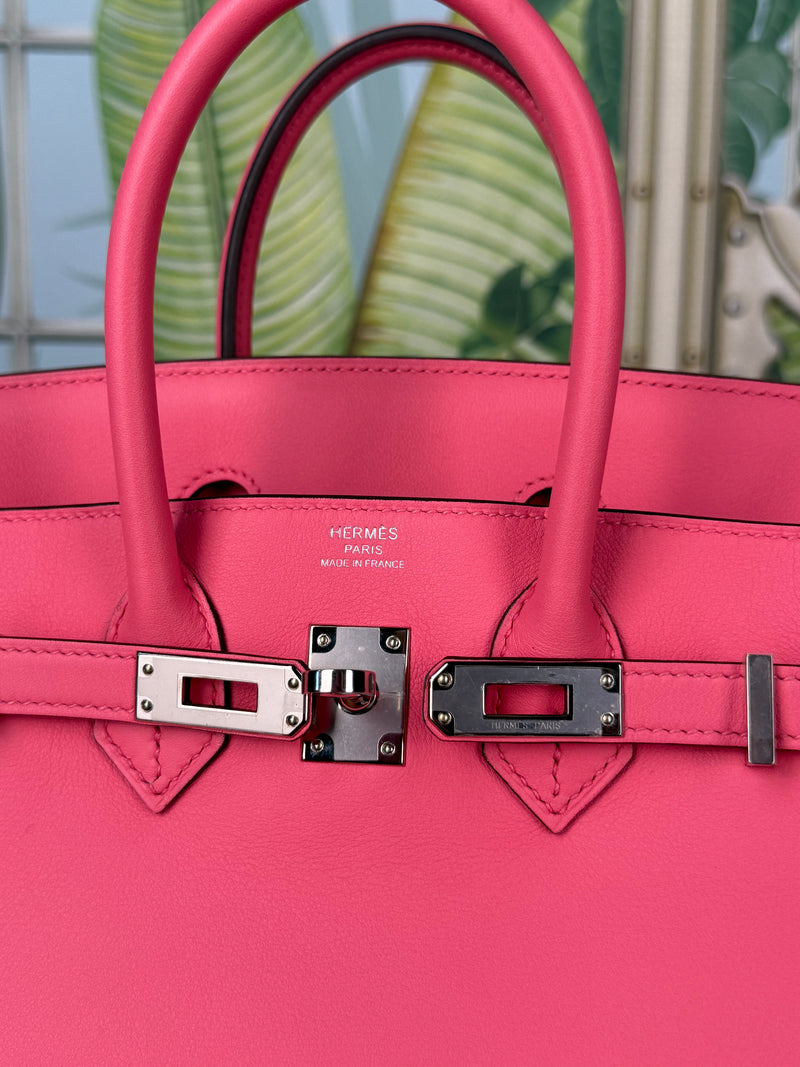 Hermès Birkin 25 retourne rose azalee swift leather palladium hardware