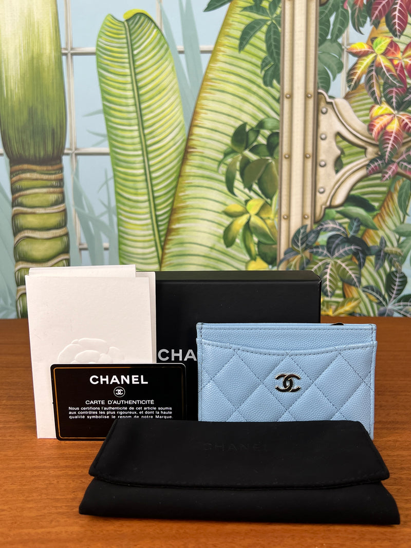 Chanel cardholder lightblue