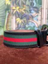 Gucci GG buckle belt green/red