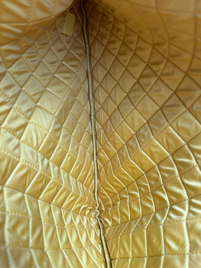 Chanel timeless yellow quilted cutch