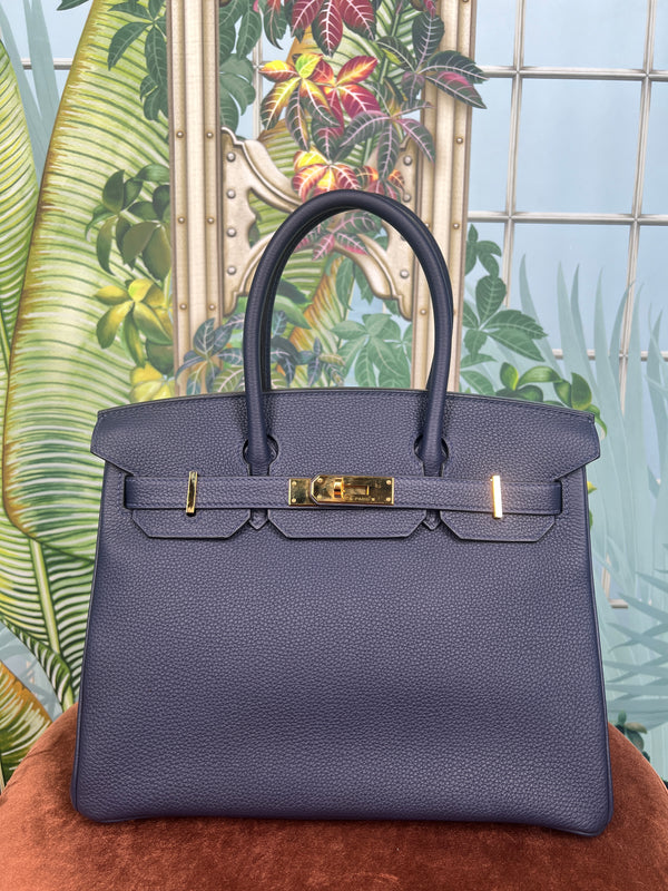 Hermés Birkin 30 blue nuit gold hardware