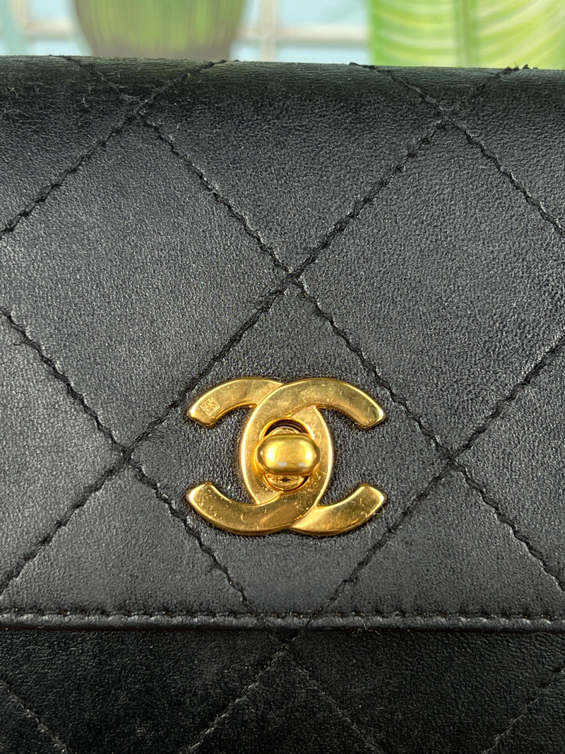 Chanel vintage top handle bag black