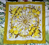 Hermés silk scarf romantique yellow flower