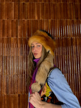 Moschino couture fur hat with tail