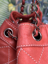 Chanel bucket bag wild stitch coral bag