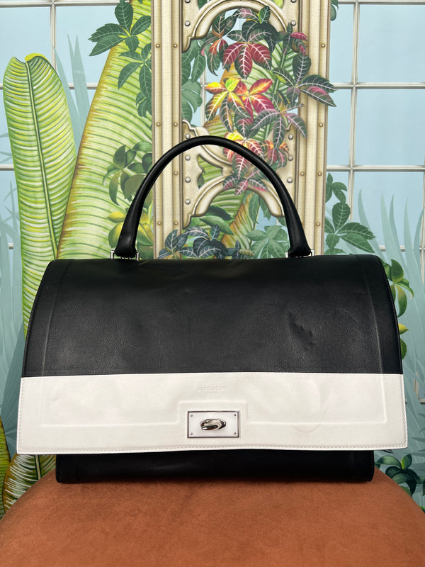 Givenchy shark leather satchel black/white bag