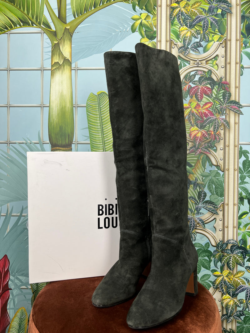 Bibi Lou knee-high boots khaki suede