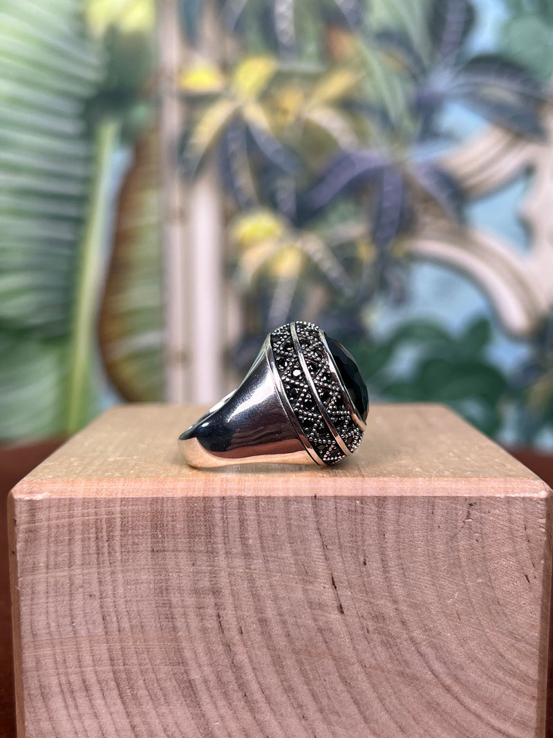 Thomas sabo sterling silver blackened onyx zirconia ring